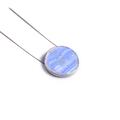 Click to view product details and reviews for Small Circle Necklace In Silver And Blue Lace Agate 16 42cm.