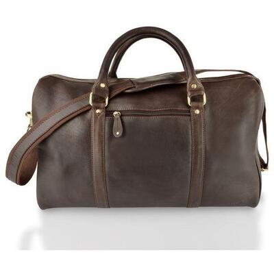 Woodland Leather Soft Cabin Leather Holdall (Multiple Colours) - Brown