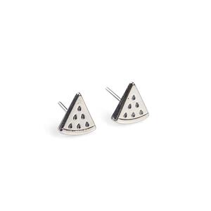Watermelon Slice Stud Earrings In Silver Default Title