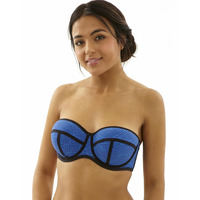 Cleo Gigi Bandeau Bikini Top Blue/Black