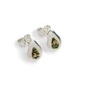 Click to view product details and reviews for Avocado Stud Earrings In Silver And Green Amber Default Title.