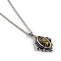 Click to view product details and reviews for Vintage Style Necklace In Silver And Green Amber Green 16 42cm.