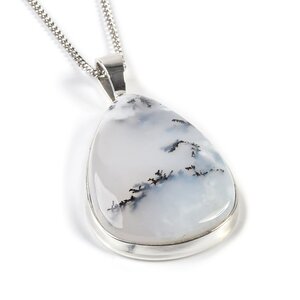 Dendritic Opal Necklace Natural Designer Gemstone 22 56cm