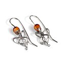 Click to view product details and reviews for Octopus Earrings In Silver And Amber Default Title.
