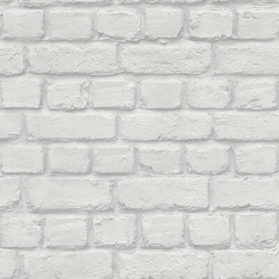 Light Grey Brick Effect Wallpaper Rasch 226713