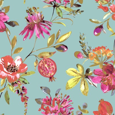 Melgrano Floral Wallpaper Soft Teal Holden 90520