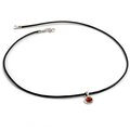 Click to view product details and reviews for Round Amber Charm Necklace With Leather Choker Cherry.