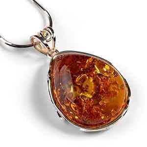 Baltic Amber Silver Necklace Natural Designer Gemstone 16 42cm