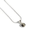 Click to view product details and reviews for Round Charm Necklace In Silver And Dalmatian Jasper 16 42cm.