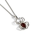 Click to view product details and reviews for Spider Necklace In Silver And Amber 16 42cm.