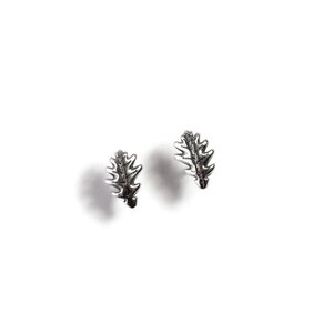 Oak Leaf Stud Earrings In Silver Default Title
