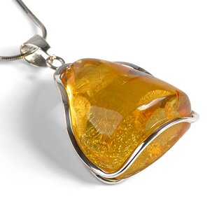 Natural Baltic Yellow Amber Necklace Natural Designer Gemstone 16 42cm