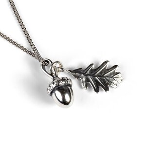 Acorn And Oak Leaf Necklace In Silver 20 50cm