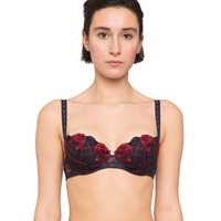 Maison Lejaby Checks and Roses Padded Demi Cup Bra