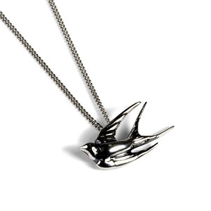 Miniature Swallow Necklace In Silver 18 455cm