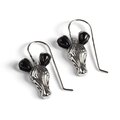 Click to view product details and reviews for Zebra Hook Earrings In Silver And Cherry Amber Default Title.