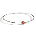 Click to view product details and reviews for Simple Solo Cuff Bangle In Silver And Amber Green.