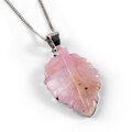 Click to view product details and reviews for Peruvian Pink Opal Leaf Necklace Natural Designer Gemstone 16 40cm.