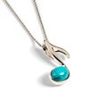 Click to view product details and reviews for Quaver Music Note Necklace In Silver And Turquoise 16 40cm.