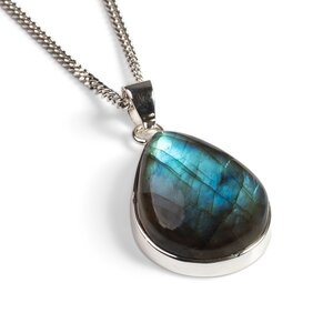 Teardrop Labradorite Gemstone Necklace Natural Designer Gemstone 16 42cm