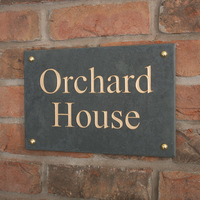 Slate House Sign 2 line 30.5 x 20cm - smooth slate