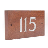 3 Digit Solid Iroko Wood House Number