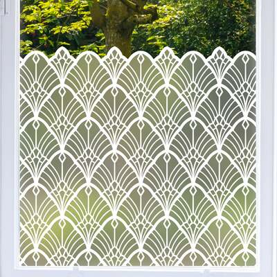 Chicago Frosted Window Privacy Border - 1200(w) x 380(h) mm / White
