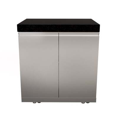 Draco Grills Outdoor Kitchen Stainless Steel Double Door Cabinet with Granite Top