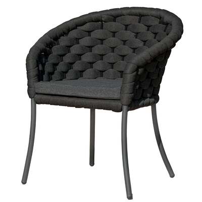 Alexander Rose Cordial Luxe Outdoor Dining Chair with Cushion - Dark Grey, Grafito