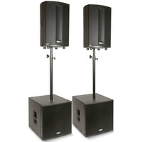 FBT ProMaxX Active PA System 3200W, ProMaxX 112A, SUBline115SA, Bags & Poles