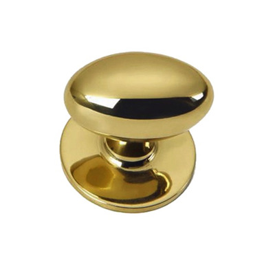 Croft Architectural Oval Cupboard Door Knob, 38mm, *Various Finishes Available - 6410-38 POLISHED BRASS
