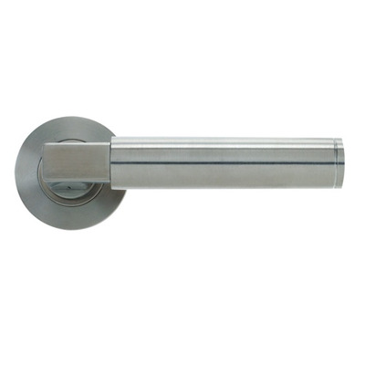 Zoo Hardware Vier Berlin Designer Lever On Round Rose, Satin Stainless Steel - VS110S (sold in pairs) SATIN STAINLESS STEEL