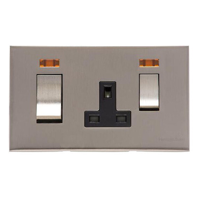 M Marcus Electrical Winchester 45A Cooker Unit/13A Socket With Neon, Satin Nickel - W05.262.SNBK SATIN NICKEL
