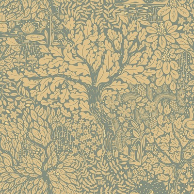 Hjarterum Olle Arts and Crafts Inspired Wallpaper Green Galerie 83107