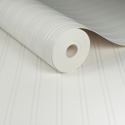 Beadboard Wallpaper White Super Fresco Paintable 17267