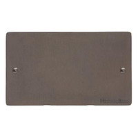 M Marcus Electrical Elite Flat Plate Double Section Blank Plate, Matt Bronze - T09.932 MATT BRONZE
