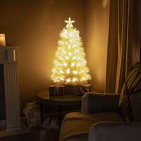 White Fibre Optic Christmas Tree with Feathery Warm White Fibre Optic Lights 2ft - 7ft, 3FT / Beginning of September 2024