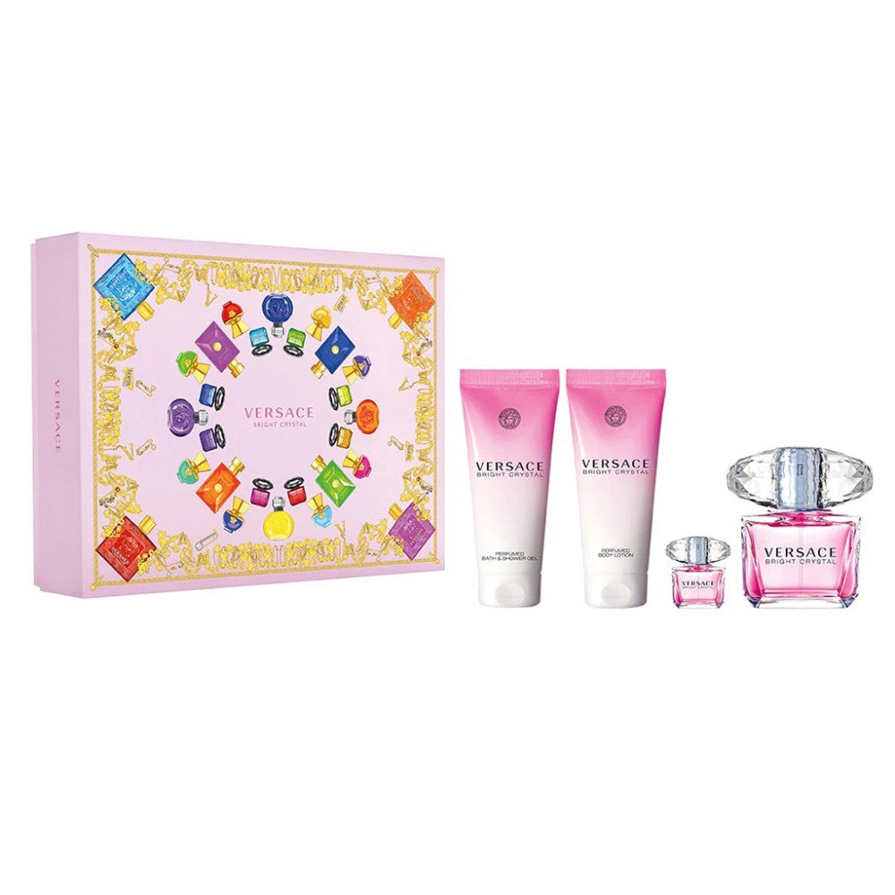 Versace Amber Bright Crystal Gift Set 90Ml Edt + 100Ml Body Lotion + 100Ml Shower Gel + 5Ml Edt