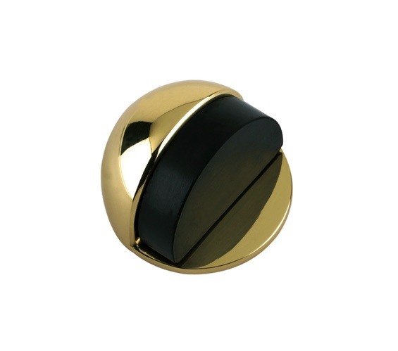 Door Handle Company Zoo Hardware Oval Floor Mounted Door Stop (45Mm Diameter), Polished Brass - Zab06 Polished Brass - 45Mm Diameter
