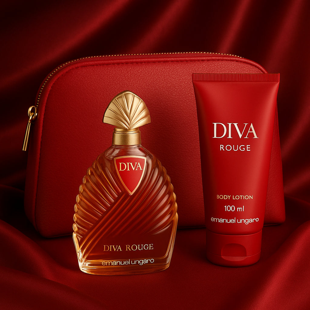 Emanuel Ungaro Diva Rouge Gift Set: EDP 100ml - Body Lotion 100ml - Pouch - Image 11