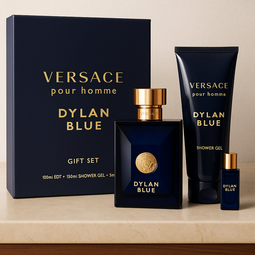 Versace Pour Homme Dylan Blue Gift Set 100ml EDT + 150ml Shower Gel + 5ml EDT - Image 6