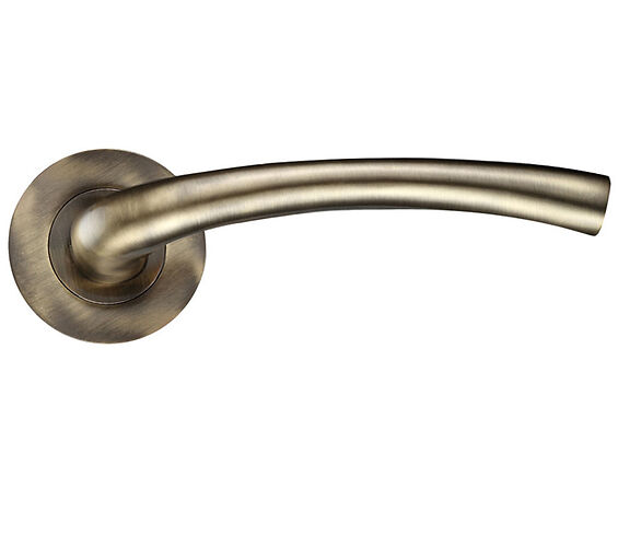 Door Handle Company Bronze Zoo Hardware Stanza Assisi Lever On Round Rose, Florentine - Zpz010fb (Sold In Pairs) Florentine
