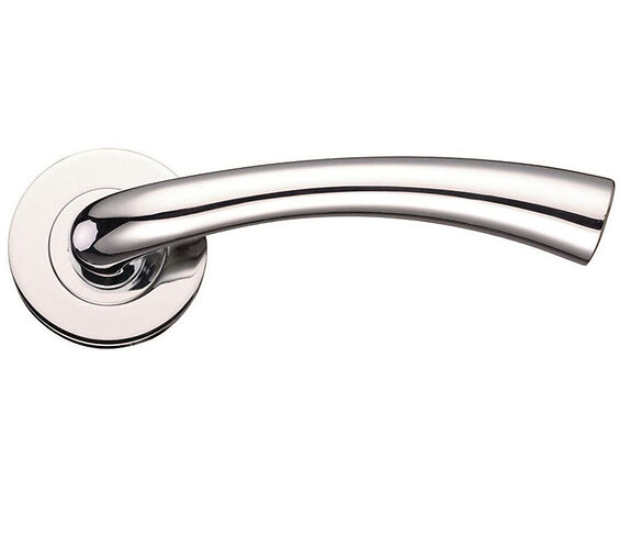 Door Handle Company Zoo Hardware Stanza Florence Lever On Round Rose, Polished Nickel - Zpz020pn (Sold In Pairs) Polished Nickel