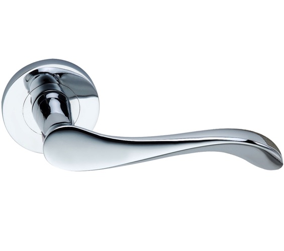 Door Handle Company Spira Brass Rosalie Lever On Rose, Polished Chrome - Sb1103pc (Sold In Pairs) Polished Chrome