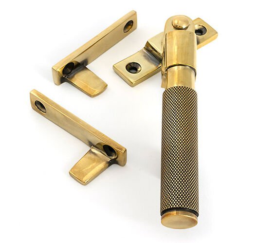 Door Handle Company From The Anvil Night Vent Locking Brompton Fastener, Aged Brass - 52127 Aged Brass