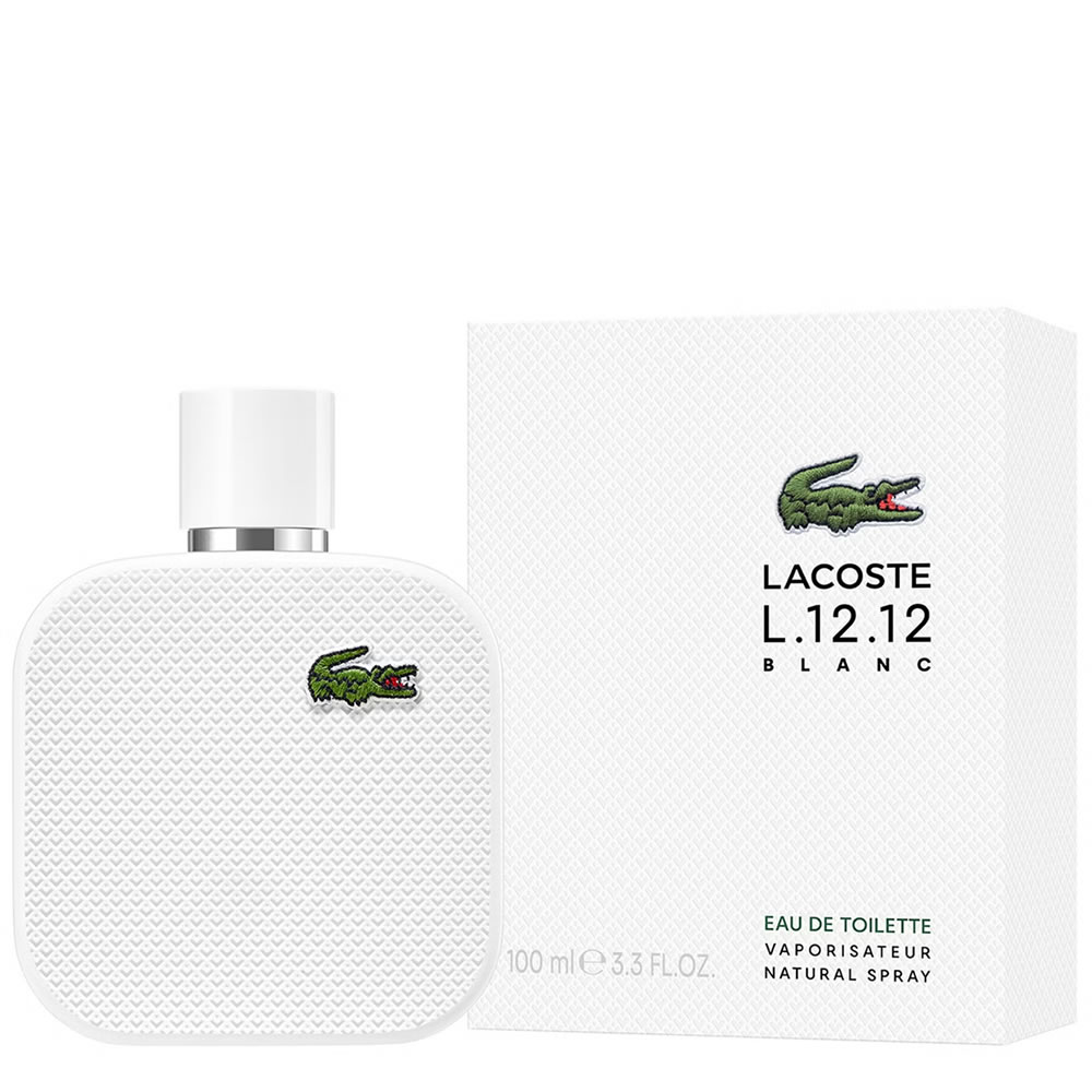 Lacoste L12 12 Blanc EDT 100ml - Men's Fragrance - Grapefruit, Rosemary, Cardamom Top Notes