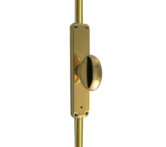 Door Handle Company Frelan Hardware Locking Espagnolette Bolt With Oval Handle, Polished Brass - Jv3400pb Polished Brass