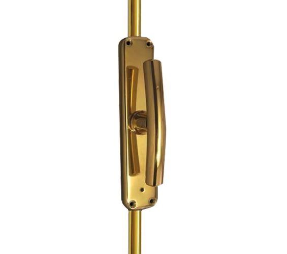 Door Handle Company Frelan Hardware Locking Espagnolette Bolt With Curved Handle, Polished Brass - Jv633pb Polished Brass