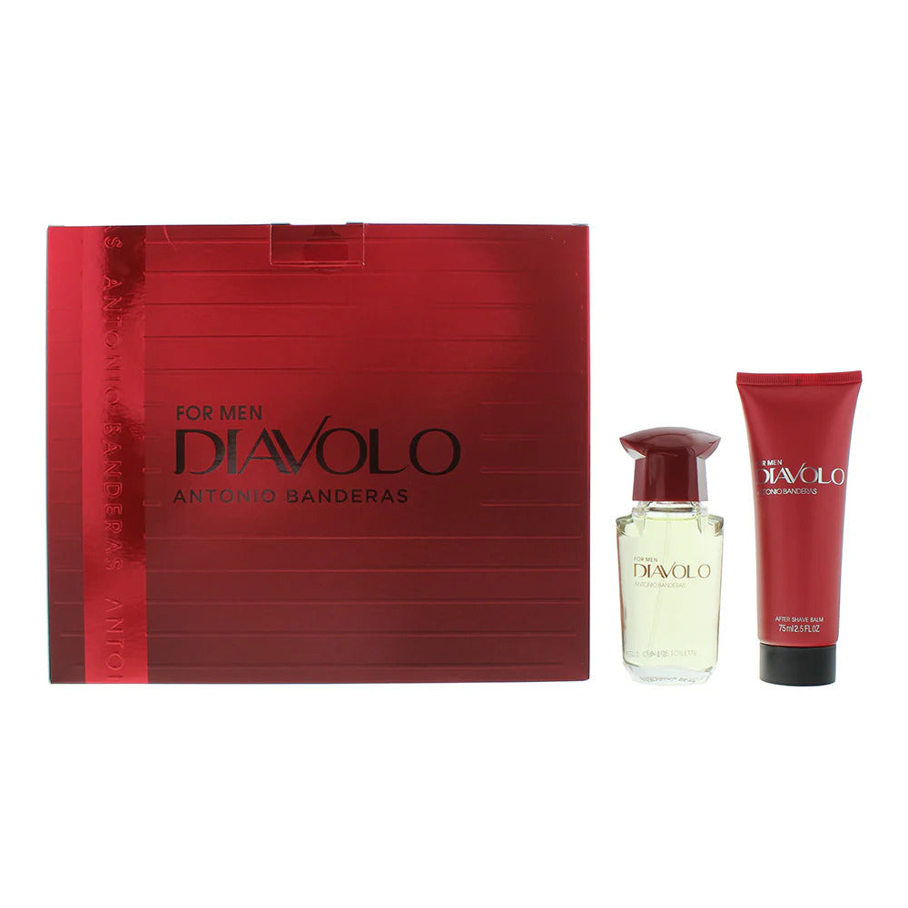 Antonio Banderas Men's Pink/Golden/Amber Diavolo For Gift Set 50Ml Eau De Toilette - 75Ml Aftershave Balm