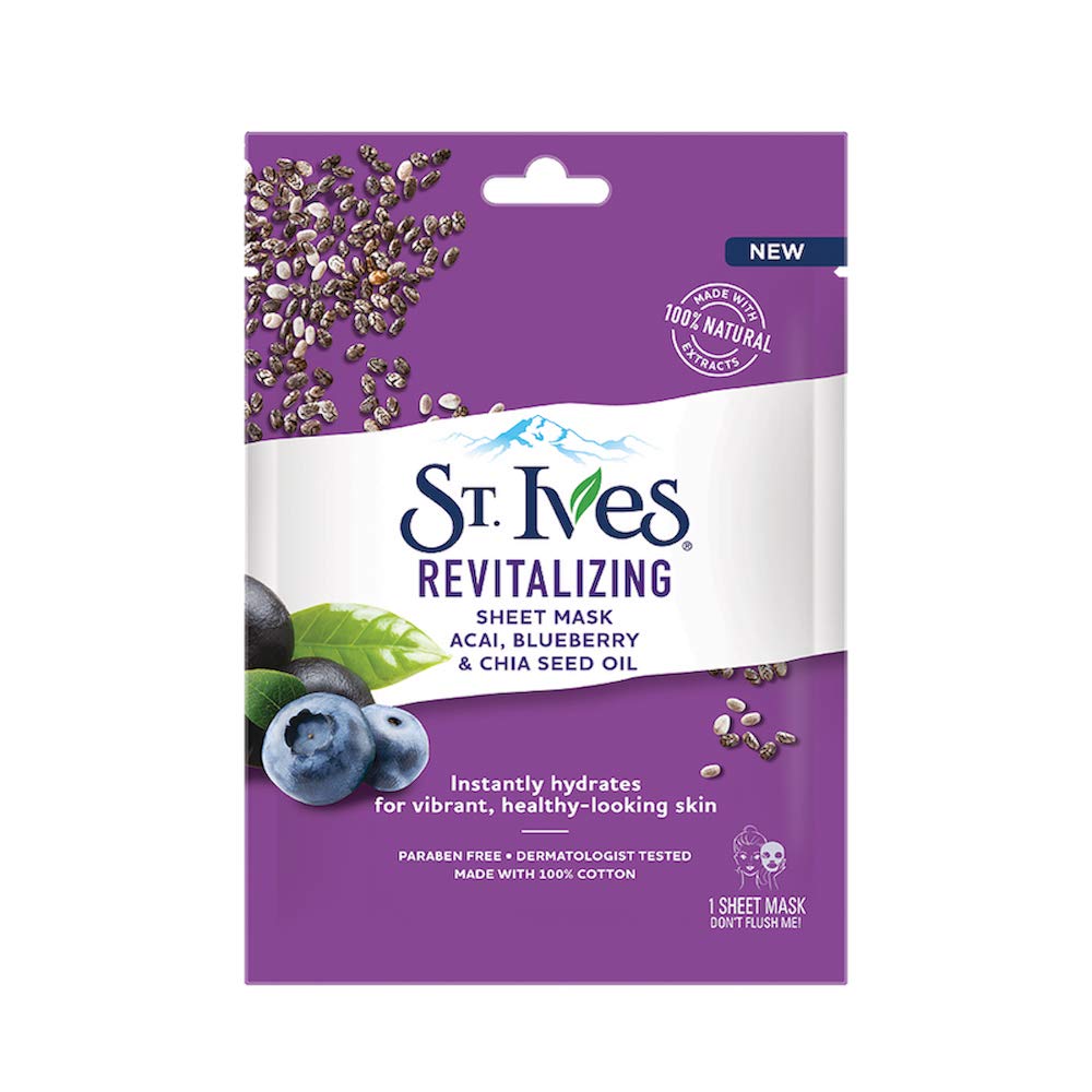 St. Ives Revitalising Acai Blueberry & Chia Seed Oil Mask 23ml - 1 Sheet - Image 4